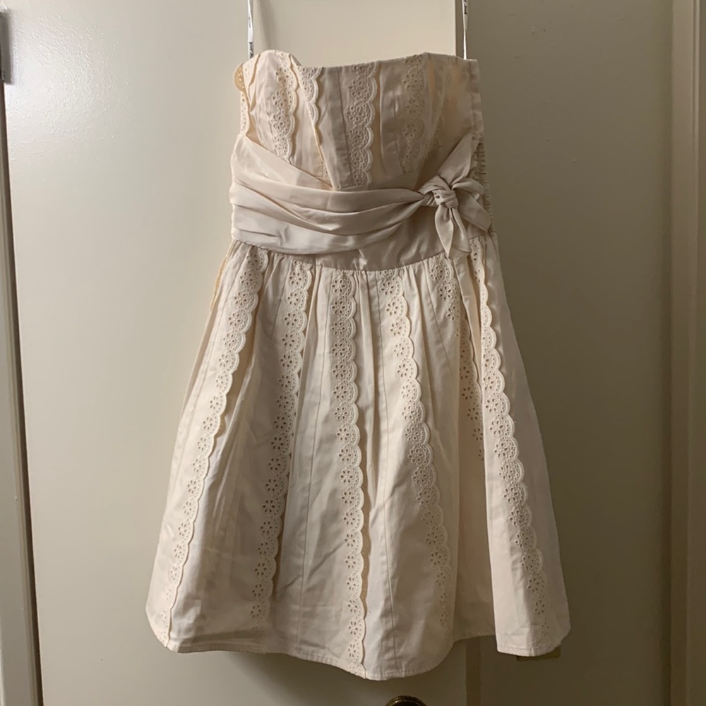 Cream Betsey Johnson Lace Detail Dress